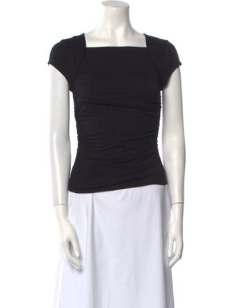 Reformation Square Neckline Short Sleeve Crop Top