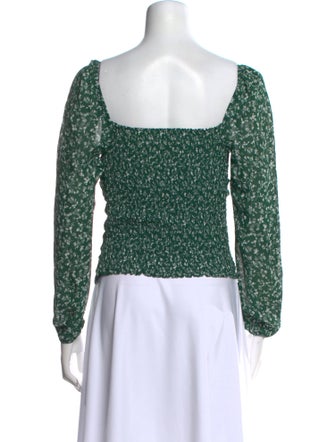 Reformation Floral Print Square Neckline Top