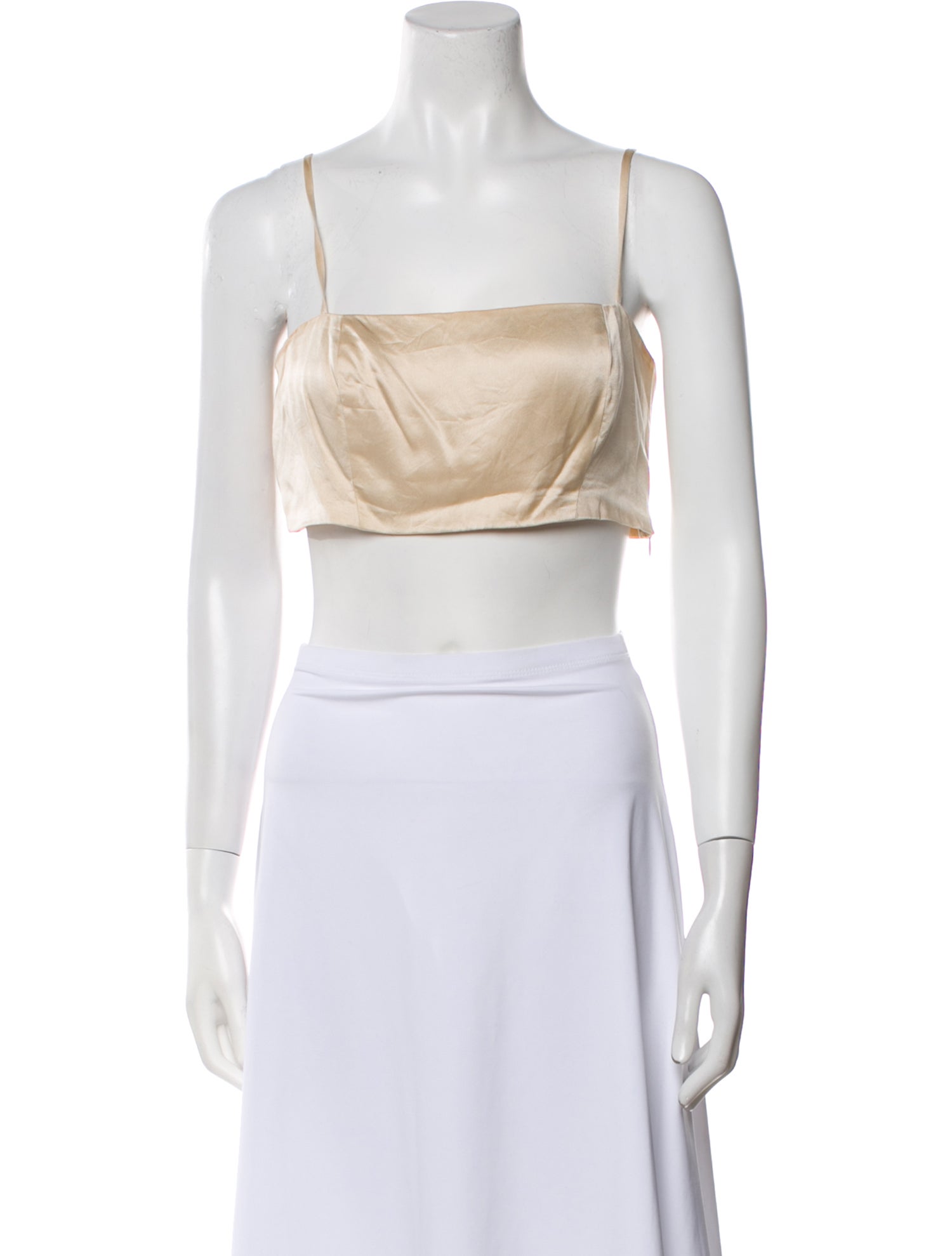 Reformation Silk Square Neckline Crop Top
