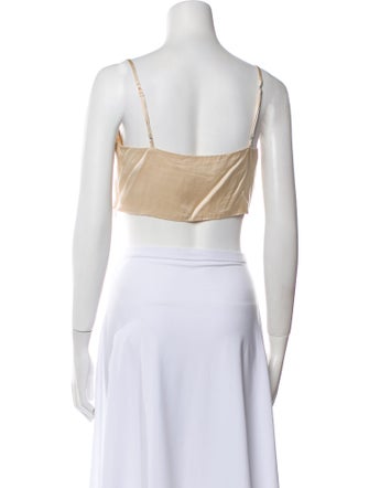 Reformation Silk Square Neckline Crop Top