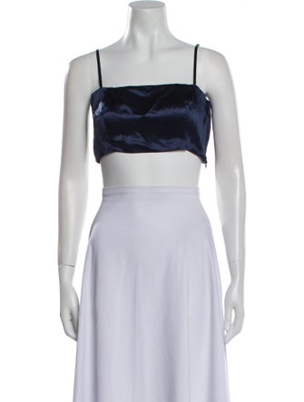 Reformation Silk Square Neckline Crop Top