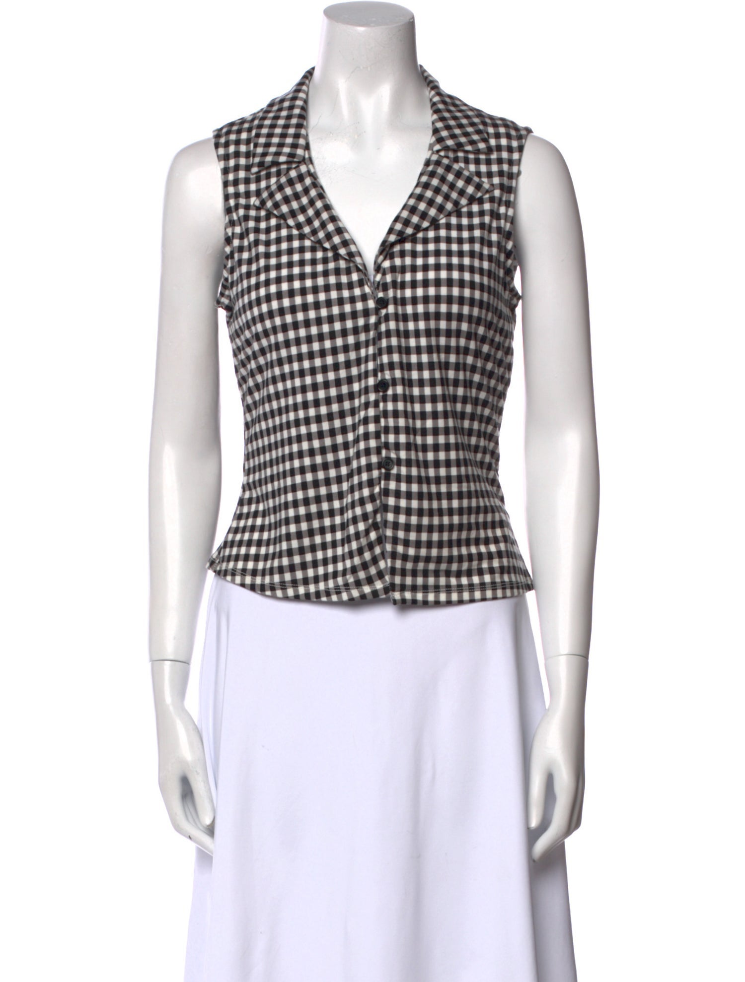 Reformation Plaid Print Sleeveless Crop Top