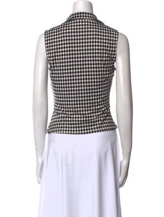 Reformation Plaid Print Sleeveless Crop Top