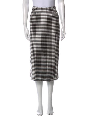 Reformation Plaid Print Midi Length Skirt