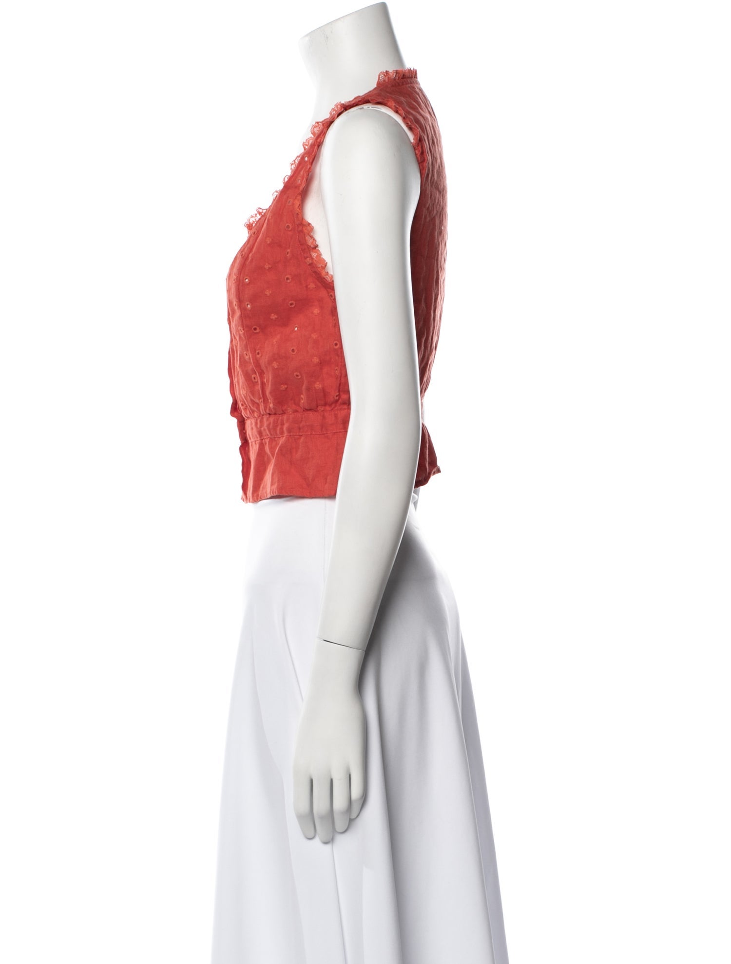 Reformation Linen Square Neckline Crop Top