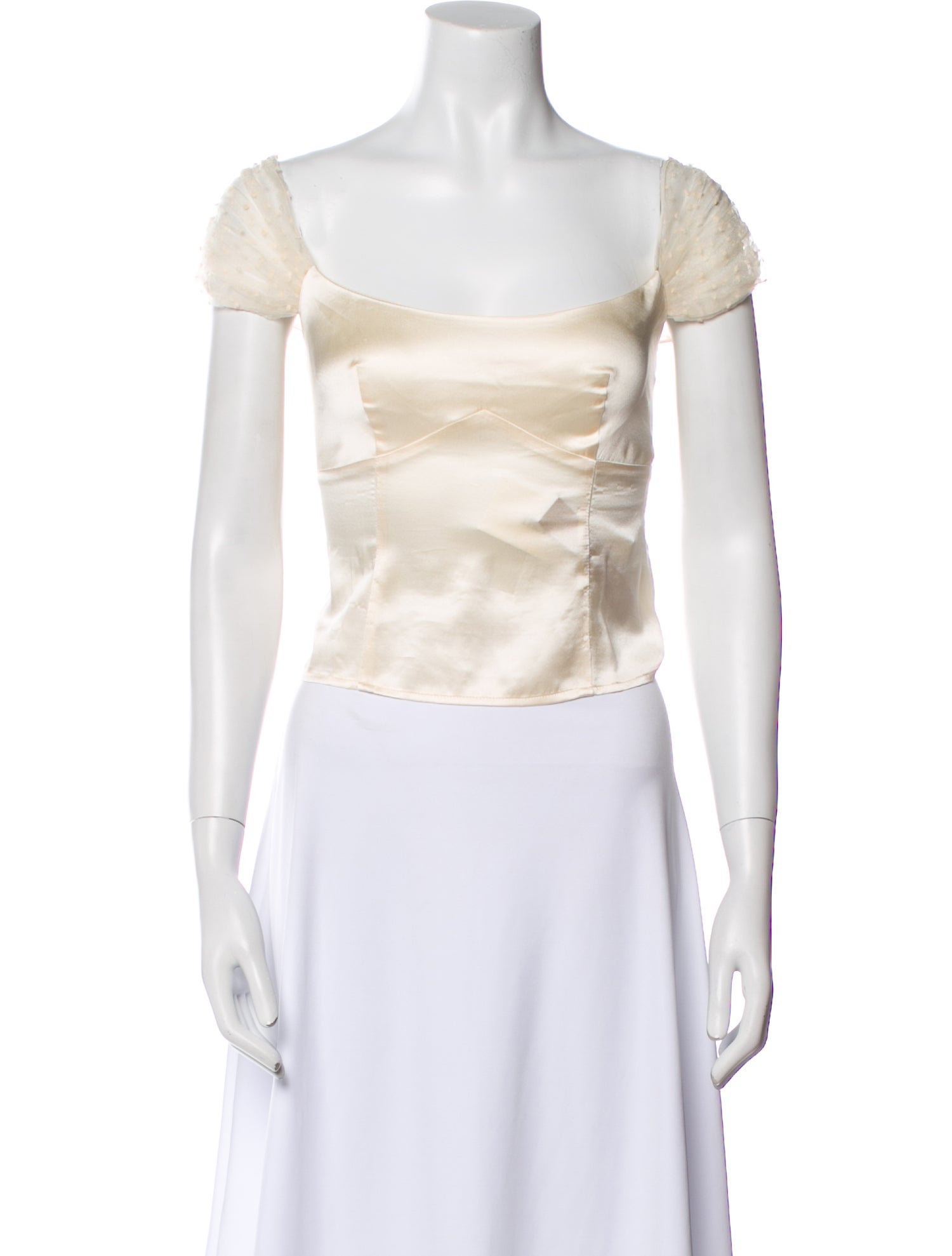 Reformation Silk Square Neckline Crop Top
