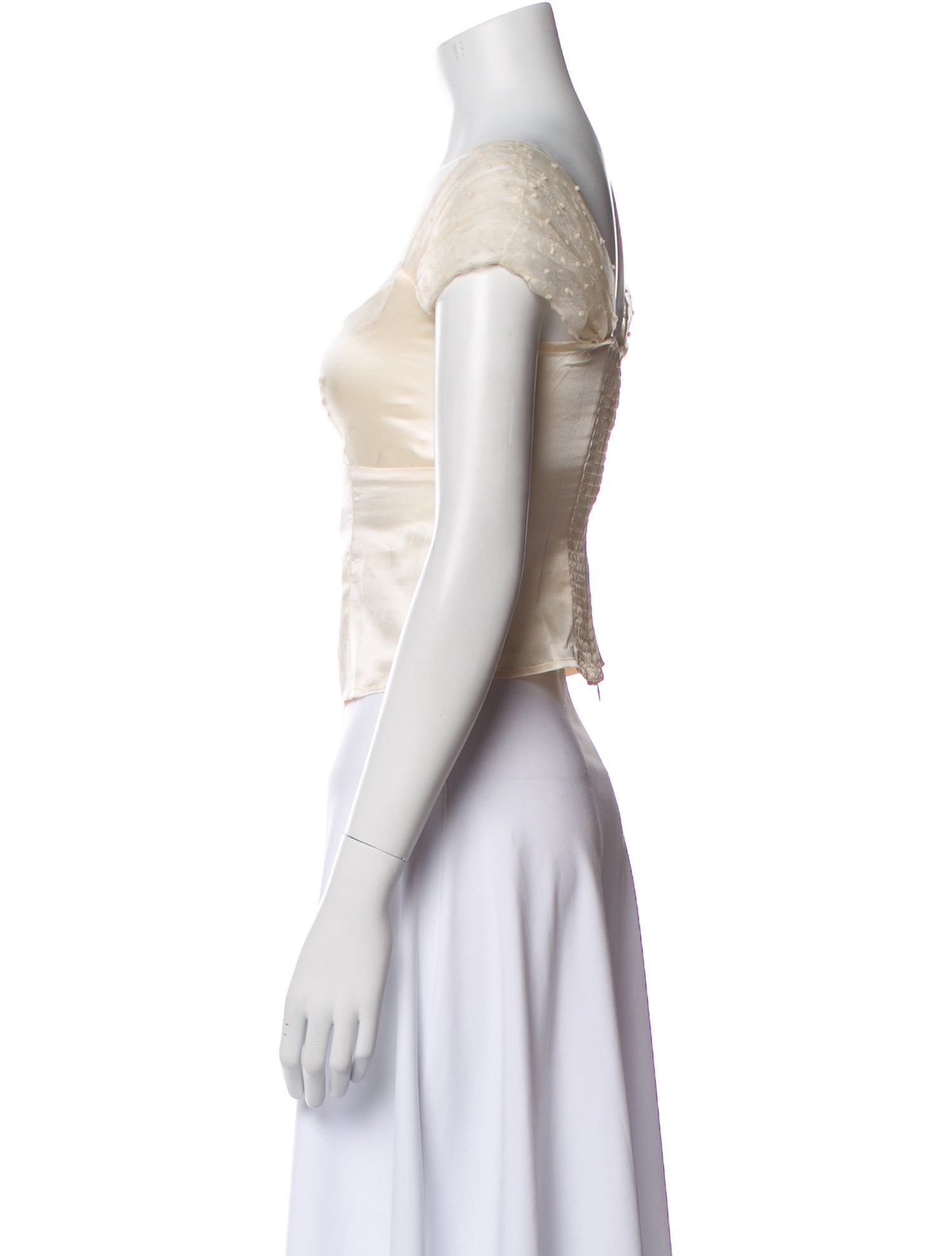 Reformation Silk Square Neckline Crop Top