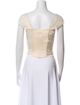 Reformation Silk Square Neckline Crop Top