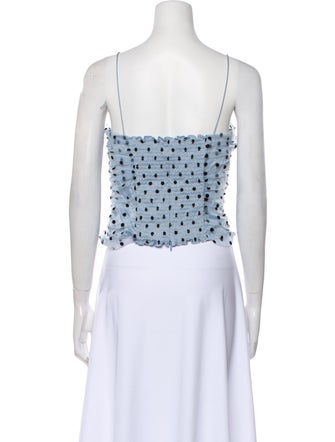 Reformation Polka Dot Print Square Neckline Crop Top