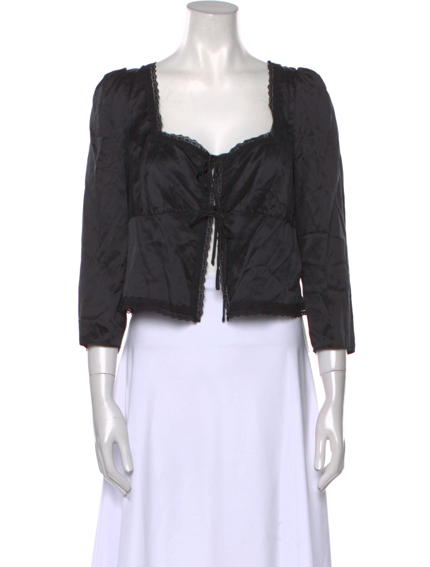 Reformation Silk Square Neckline Crop Top