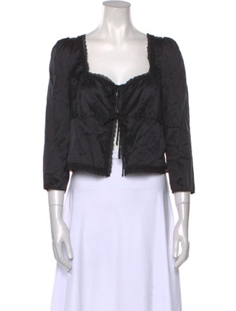 Reformation Silk Square Neckline Crop Top