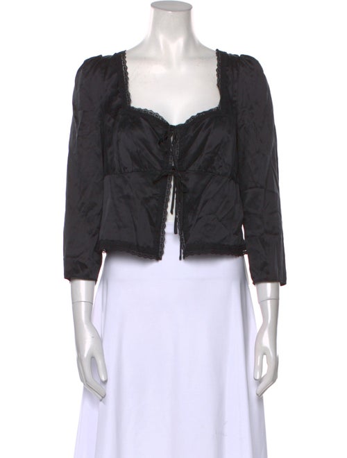 Reformation Silk Square Neckline Crop Top