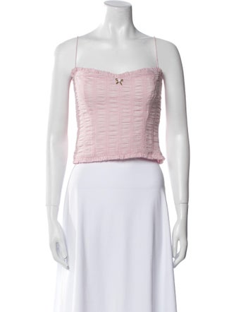 Reformation Square Neckline Sleeveless Crop Top