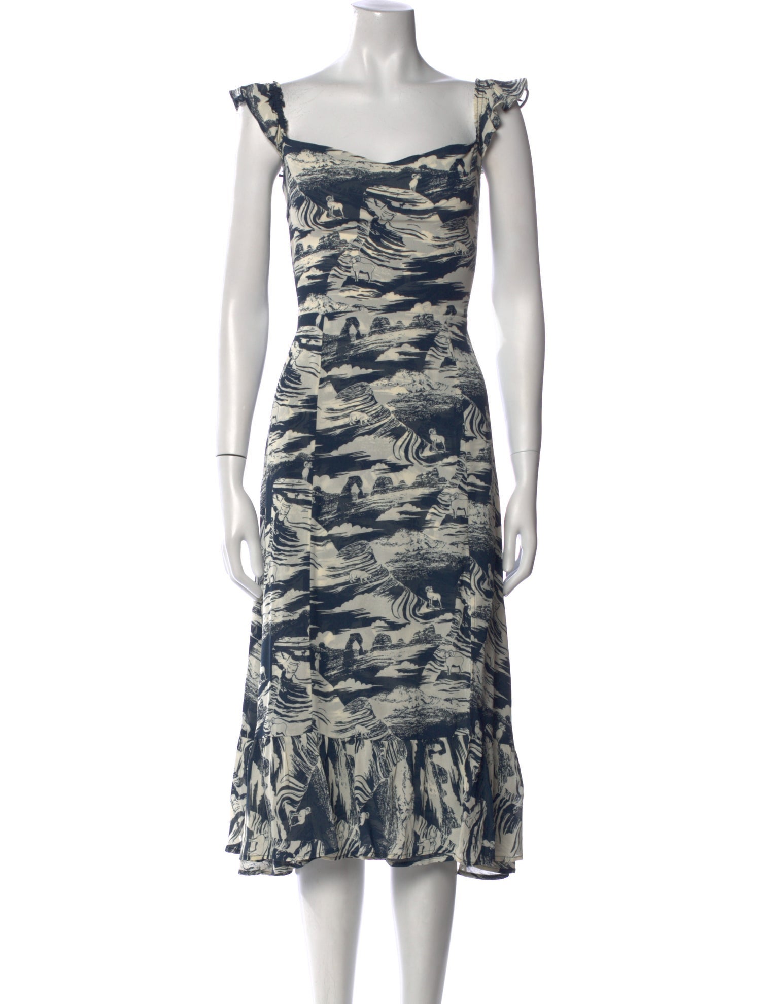 Reformation Printed Midi Length Dress