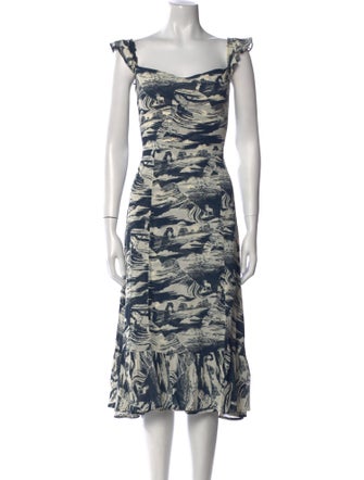 Reformation Printed Midi Length Dress