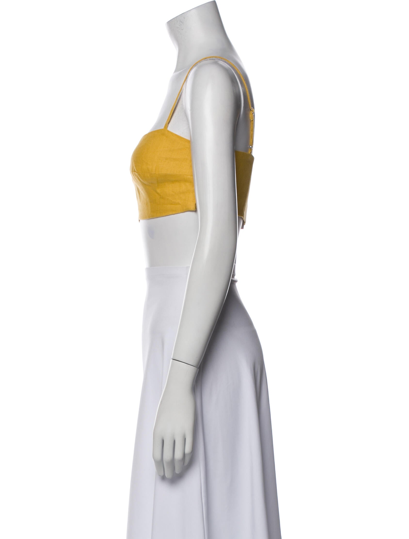 Reformation Linen Square Neckline Crop Top