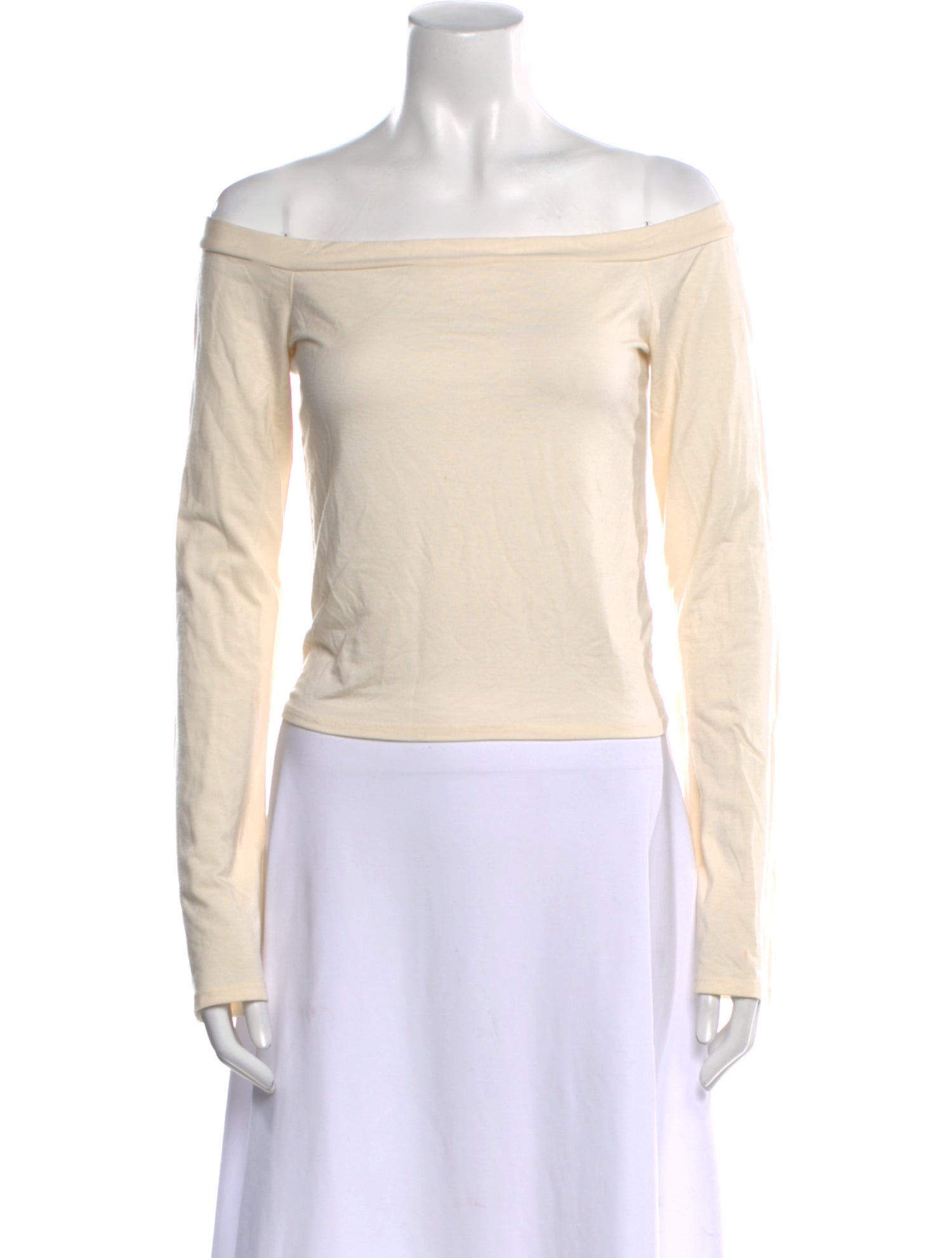 Reformation Off-The-Shoulder Long Sleeve Crop Top