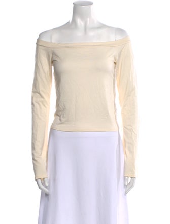 Reformation Off-The-Shoulder Long Sleeve Crop Top