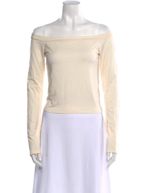 Reformation Off-The-Shoulder Long Sleeve Crop Top