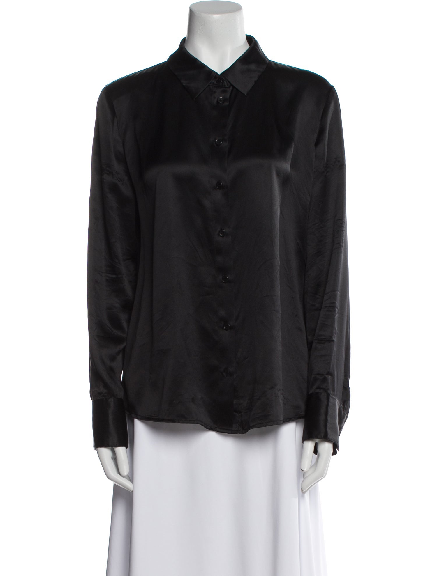 Reformation Silk Long Sleeve Button-Up Top