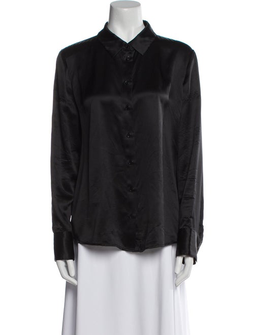 Reformation Silk Long Sleeve Button-Up Top