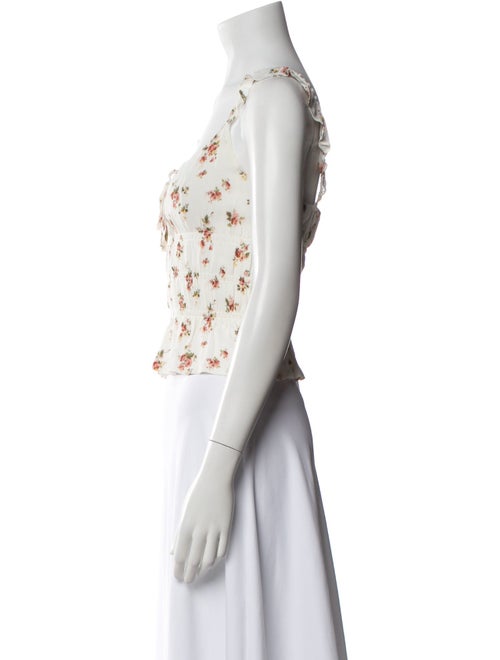 Reformation Floral Print Square Neckline Crop Top