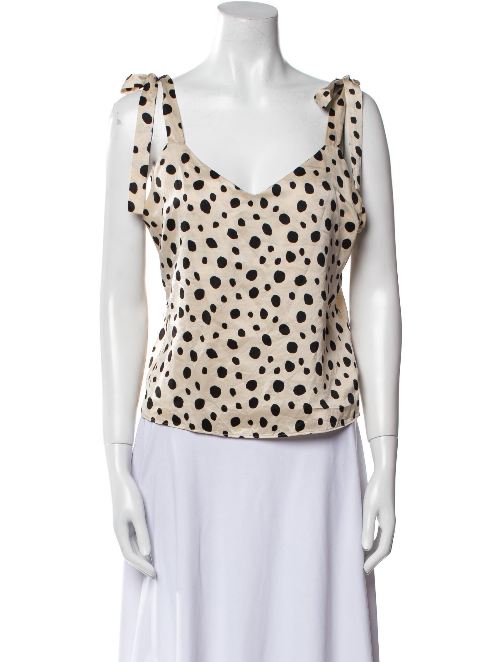 Reformation Silk Polka Dot Print Blouse