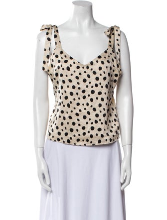 Reformation Silk Polka Dot Print Blouse