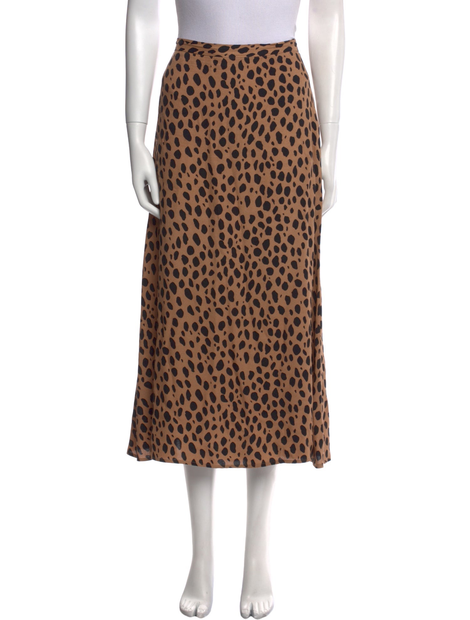 Reformation Animal Print Midi Length Skirt
