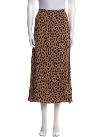 Reformation Animal Print Midi Length Skirt