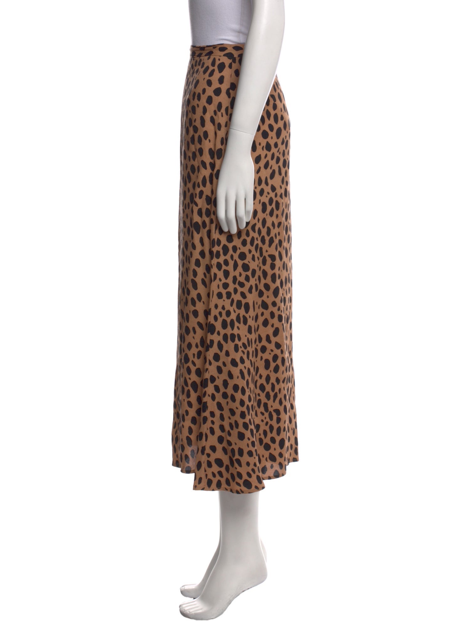 Reformation Animal Print Midi Length Skirt