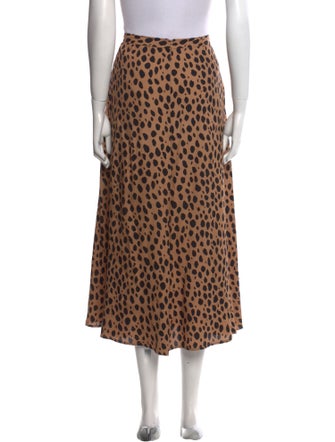 Reformation Animal Print Midi Length Skirt