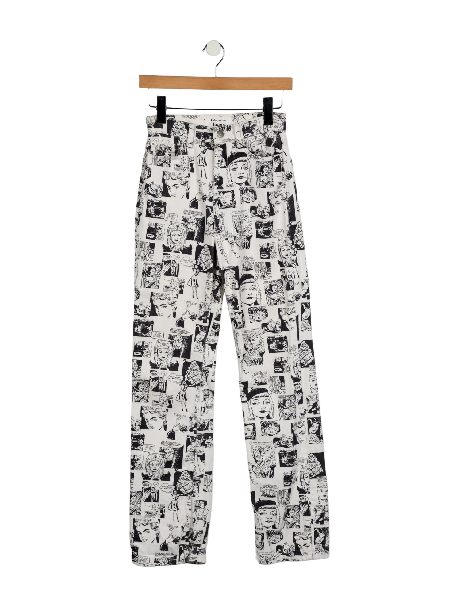 Reformation Printed Straight Leg Pants