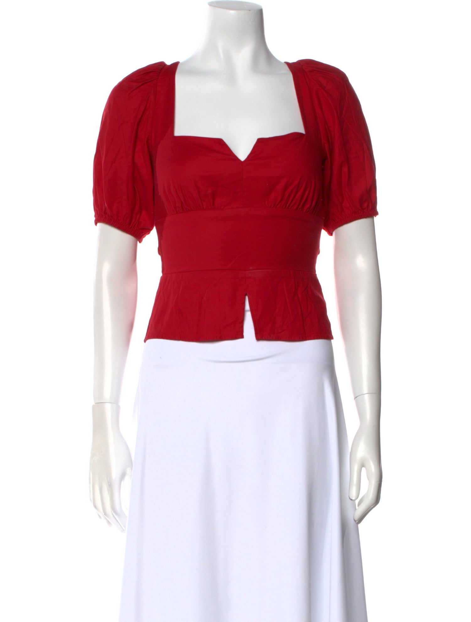 Reformation Square Neckline Short Sleeve Crop Top