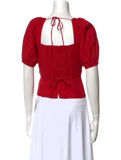 Reformation Square Neckline Short Sleeve Crop Top