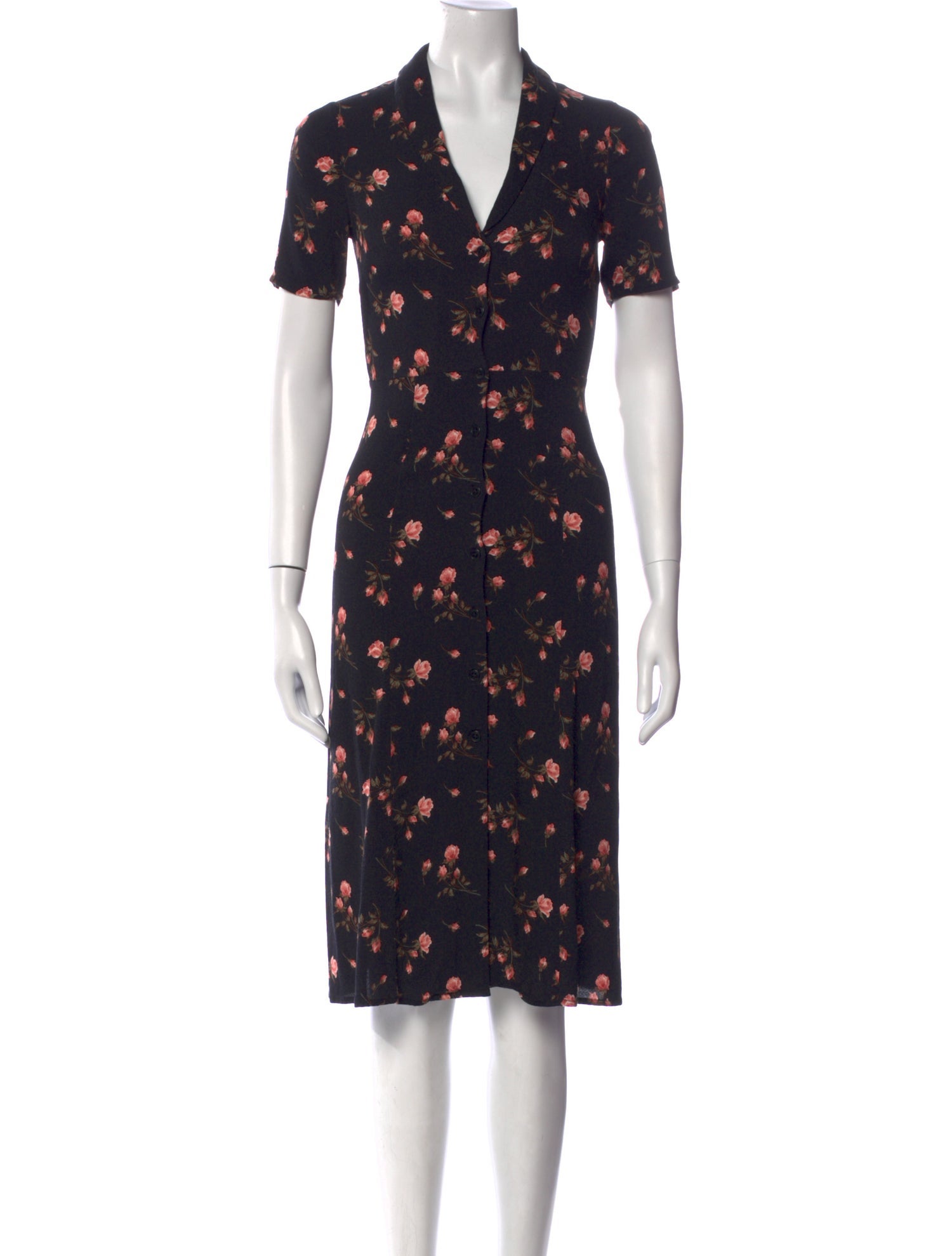 Reformation Floral Print Midi Length Dress