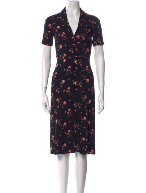 Reformation Floral Print Midi Length Dress