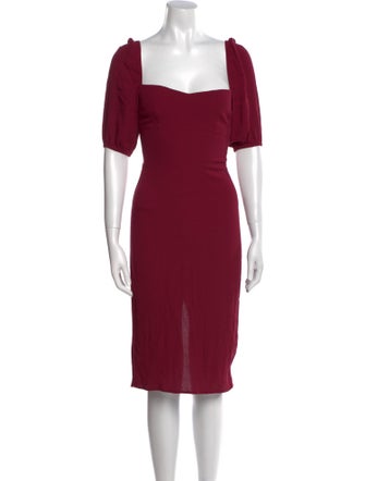 Reformation Square Neckline Knee-Length Dress