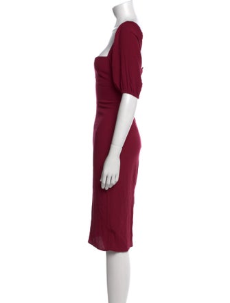 Reformation Square Neckline Knee-Length Dress