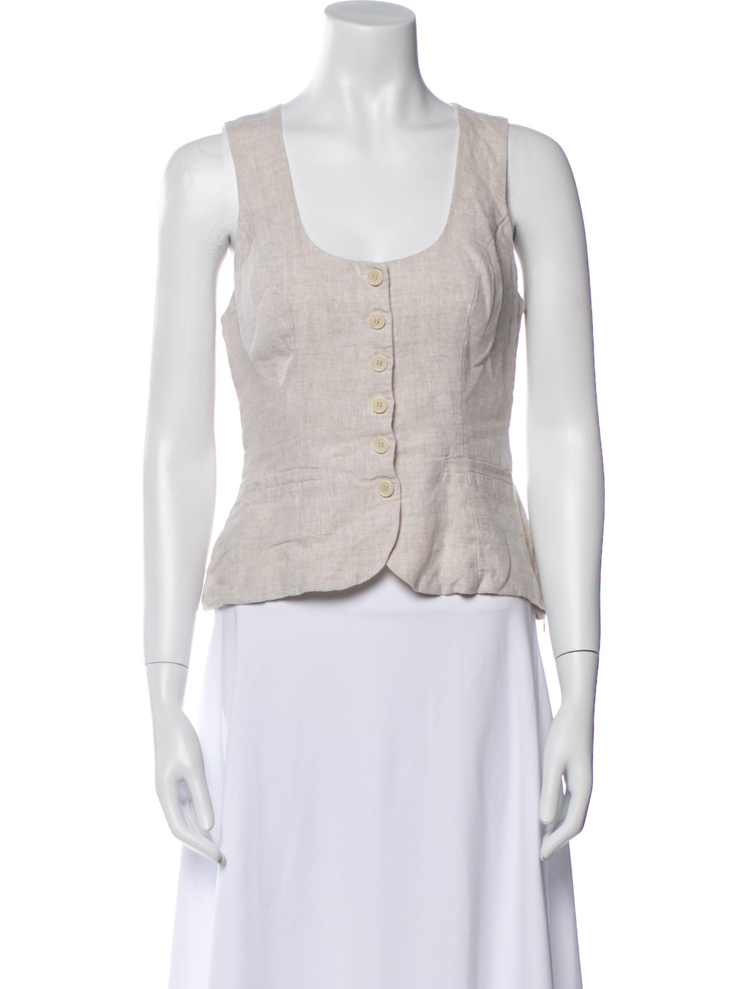 Reformation Linen Scoop Neck Crop Top