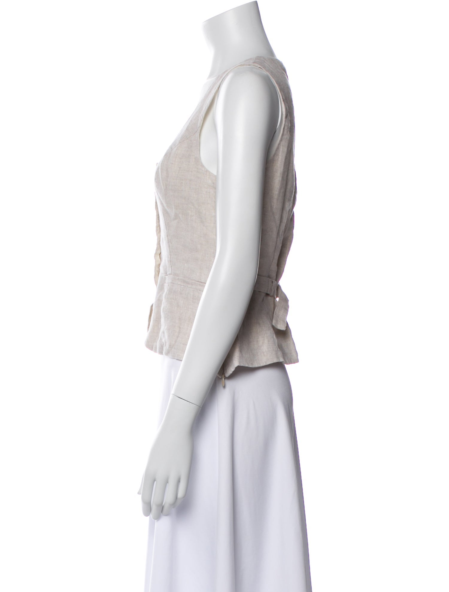 Reformation Linen Scoop Neck Crop Top