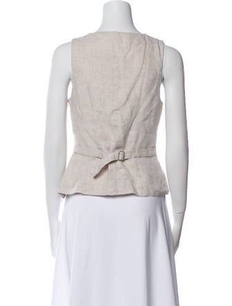 Reformation Linen Scoop Neck Crop Top