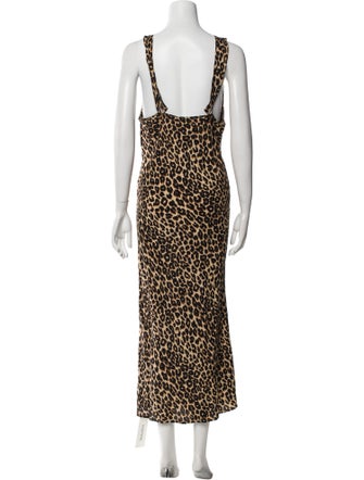 Reformation Animal Print Long Dress