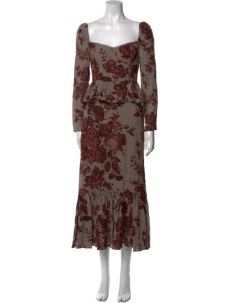 Reformation Floral Print Long Dress