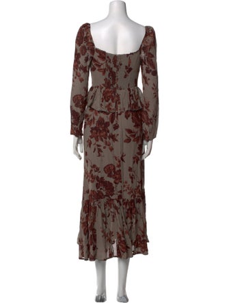 Reformation Floral Print Long Dress