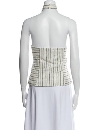Reformation Linen Striped Top