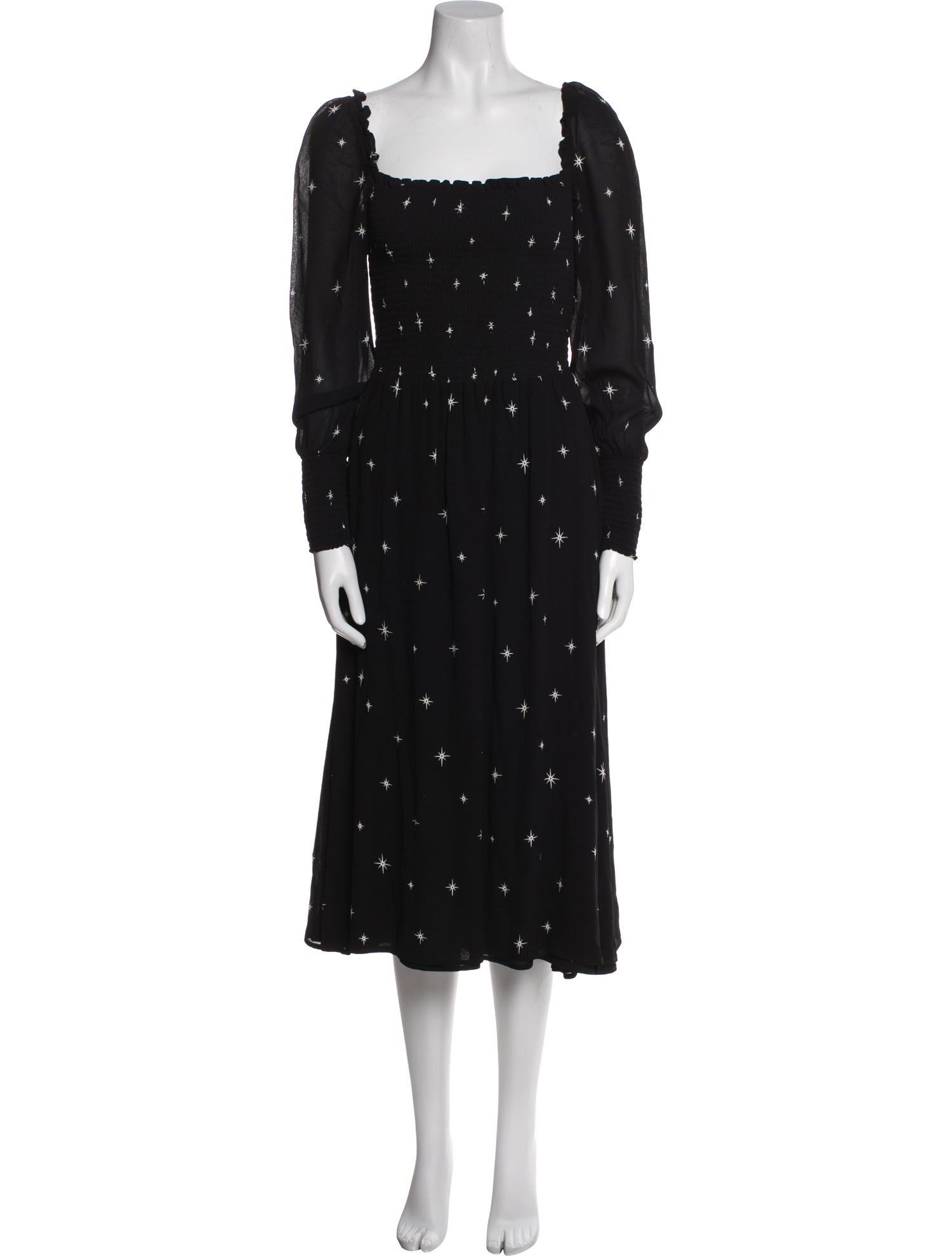 Reformation Square Neckline Midi Length Dress