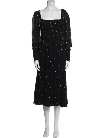 Reformation Square Neckline Midi Length Dress