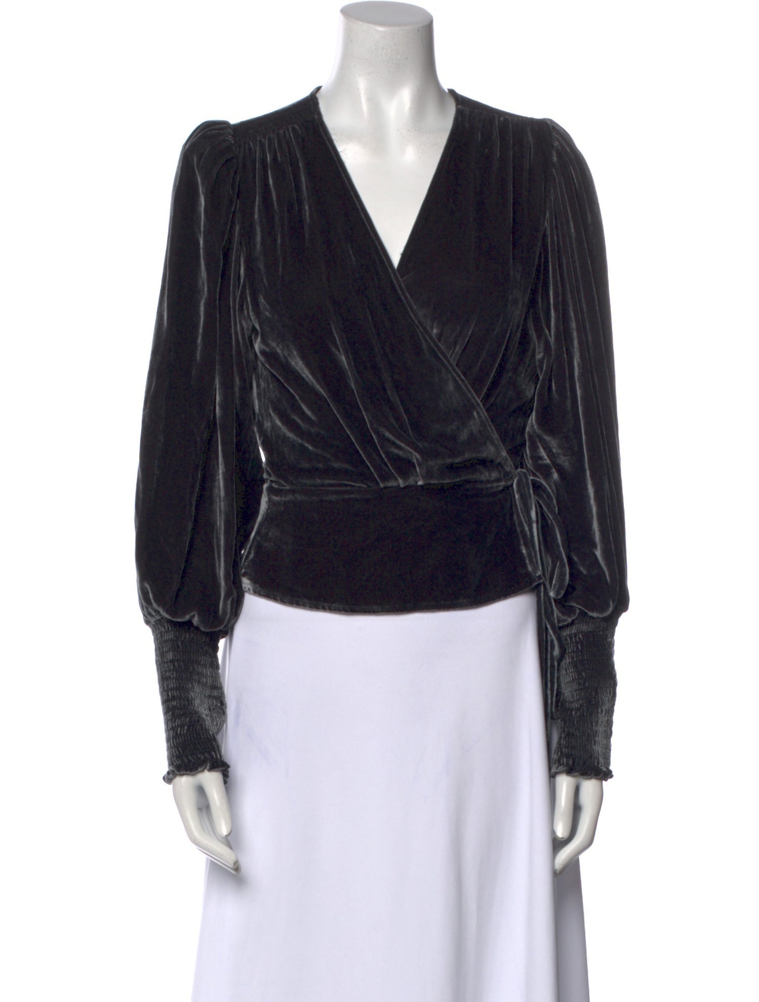 Reformation V-Neck Long Sleeve Blouse