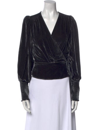 Reformation V-Neck Long Sleeve Blouse